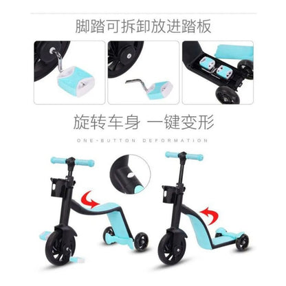 Triciclo Patineta Scooter 3 En 1 Para Ni