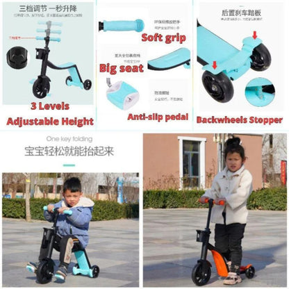 Triciclo Patineta Scooter 3 En 1 Para Ni